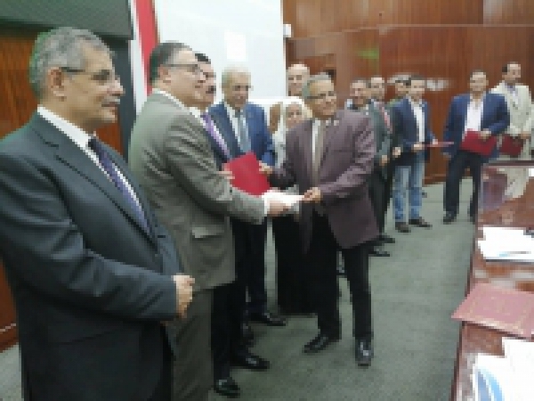 The second stage for the Egyptian industrial initiative organized at Benha University.