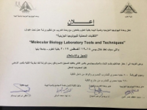 A training course to be held in the faculty of science